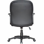 Lorell Tufted Managerial Mid - Back Office Chair Black Leather with Adjustable Tilt and Swivel (LLR - LLR60115) - SchoolOutlet