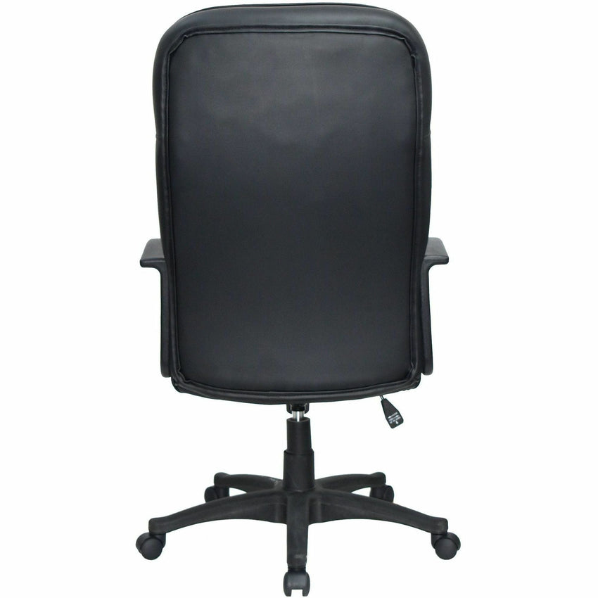 Lorell Tufted Executive High - Back Office Chair Black Leather with Adjustable Tilt and Swivel 19.25 - 22.75 "H (LLR - LLR60116) - SchoolOutlet