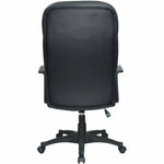 Lorell Tufted Executive High - Back Office Chair Black Leather with Adjustable Tilt and Swivel 19.25 - 22.75 