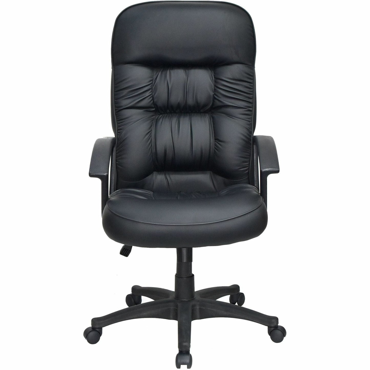 Lorell Tufted Executive High - Back Office Chair Black Leather with Adjustable Tilt and Swivel 19.25 - 22.75 "H (LLR - LLR60116) - SchoolOutlet
