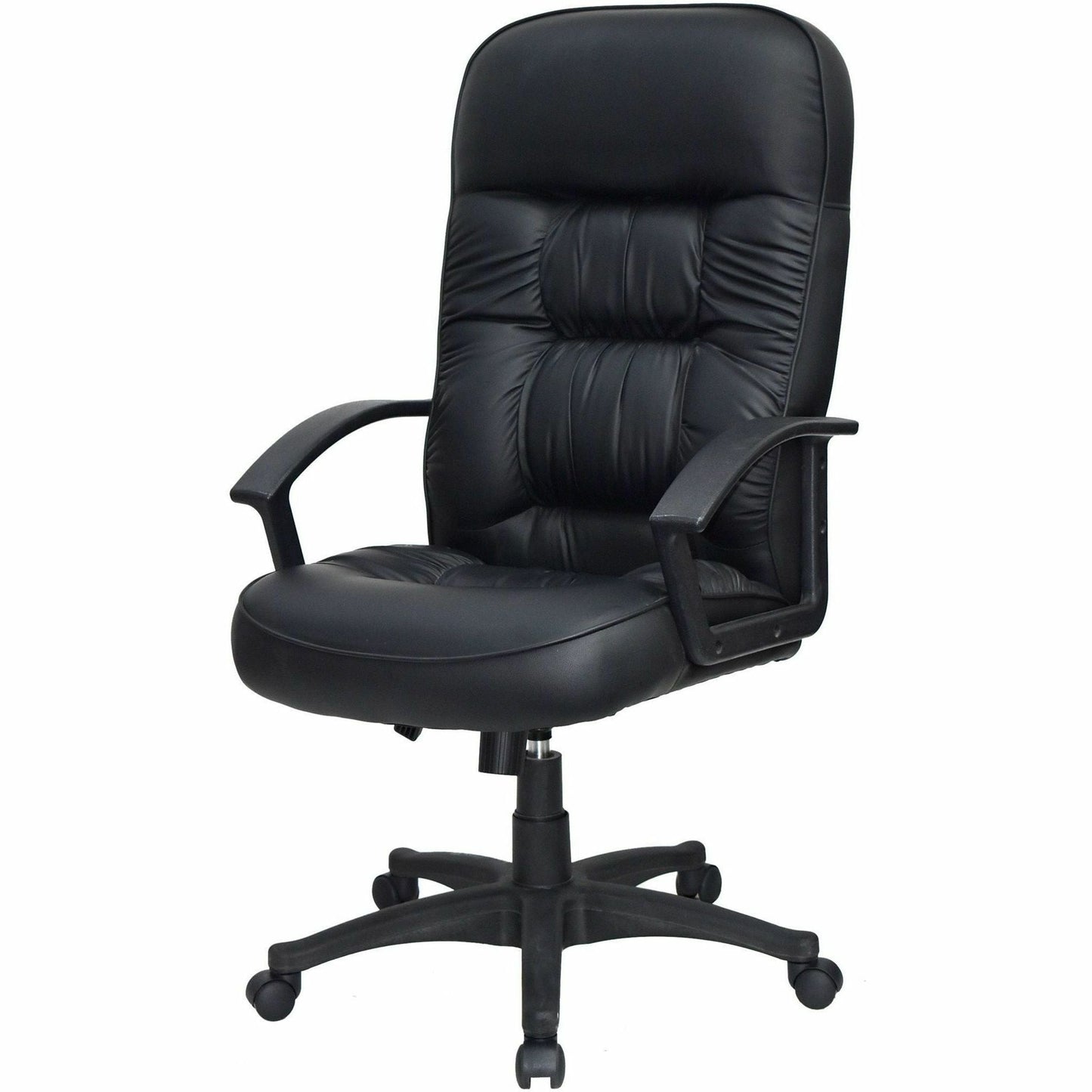 Lorell Tufted Executive High - Back Office Chair Black Leather with Adjustable Tilt and Swivel 19.25 - 22.75 "H (LLR - LLR60116) - SchoolOutlet