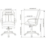 Lorell Chadwick Series Managerial Mid - Back Chair Black Split Leather with Open Loop Arms 17.50 