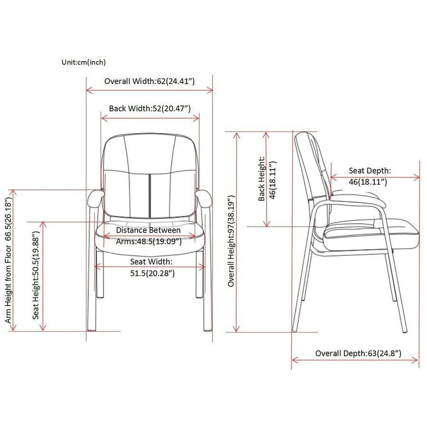 Lorell Chadwick Series Guest Chair Black Split Leather with Steel Frame and Open Loop Arms 18.75 "H (LLR - LLR60122) - SchoolOutlet