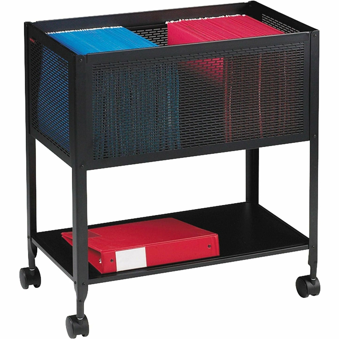 Lorell Mesh Rolling File Cart 27.72"H x 13.31"W x 24.21"D (LLR - LLR60175) - SchoolOutlet