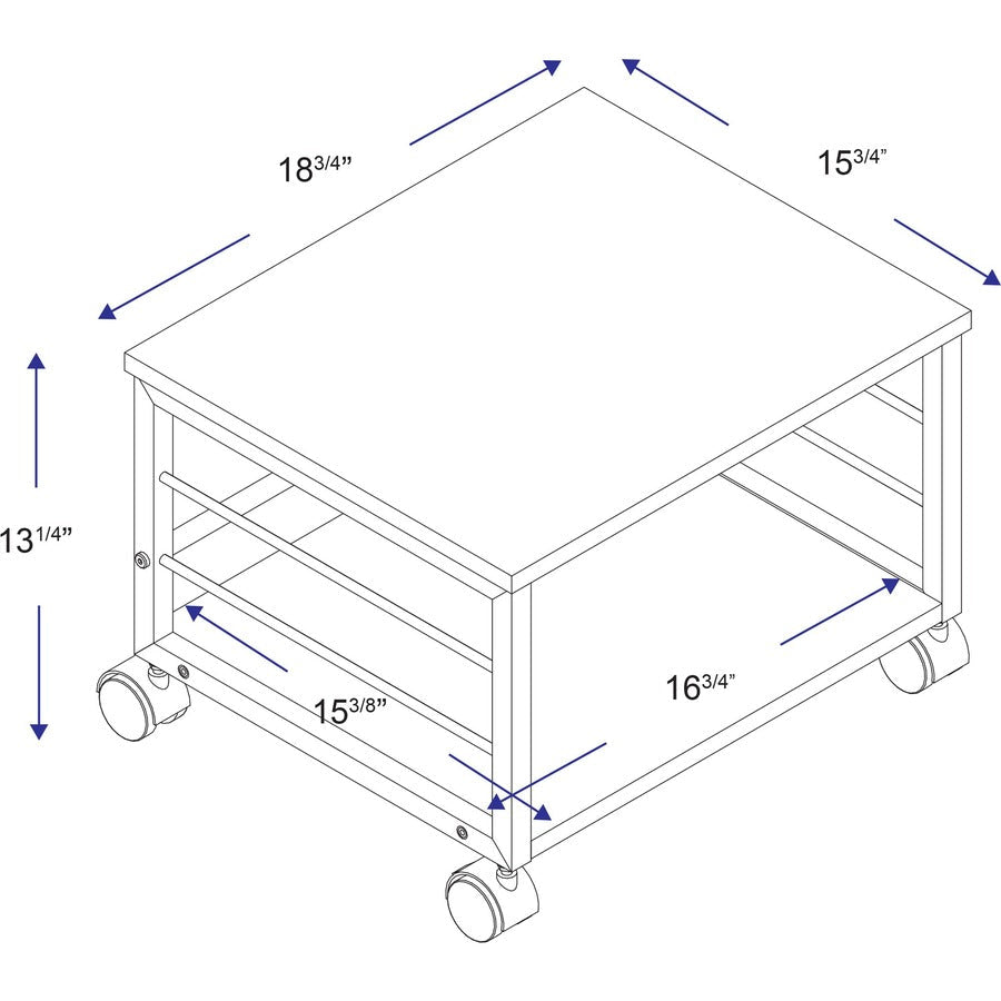 Lorell Heavy - Duty Mobile Under Desk Printer Stand with Locking Casters 18.7" W x 15.7" D x 13.2" H (LLR - LLR60262) - SchoolOutlet