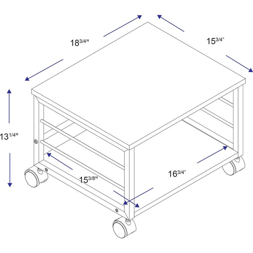 Lorell Heavy - Duty Mobile Under Desk Printer Stand with Locking Casters 18.7" W x 15.7" D x 13.2" H (LLR - LLR60262) - SchoolOutlet