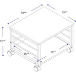 Lorell Heavy - Duty Mobile Under Desk Printer Stand with Locking Casters 18.7