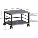 Lorell Heavy - Duty Mobile Under Desk Printer Stand with Locking Casters 18.7
