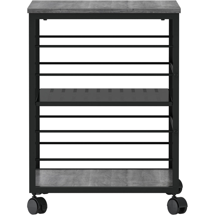 Lorell Heavy - Duty Deskside Mobile Printer Stand with 3 Shelves and Locking Casters 23.6" W x 19.6" D x 26.5" H (LLR - LLR60263) - SchoolOutlet