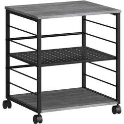 Lorell Heavy-Duty Deskside Mobile Printer Stand with 3 Shelves and Locking Casters 23.6" W x 19.6" D x 26.5" H (LLR-LLR60263)