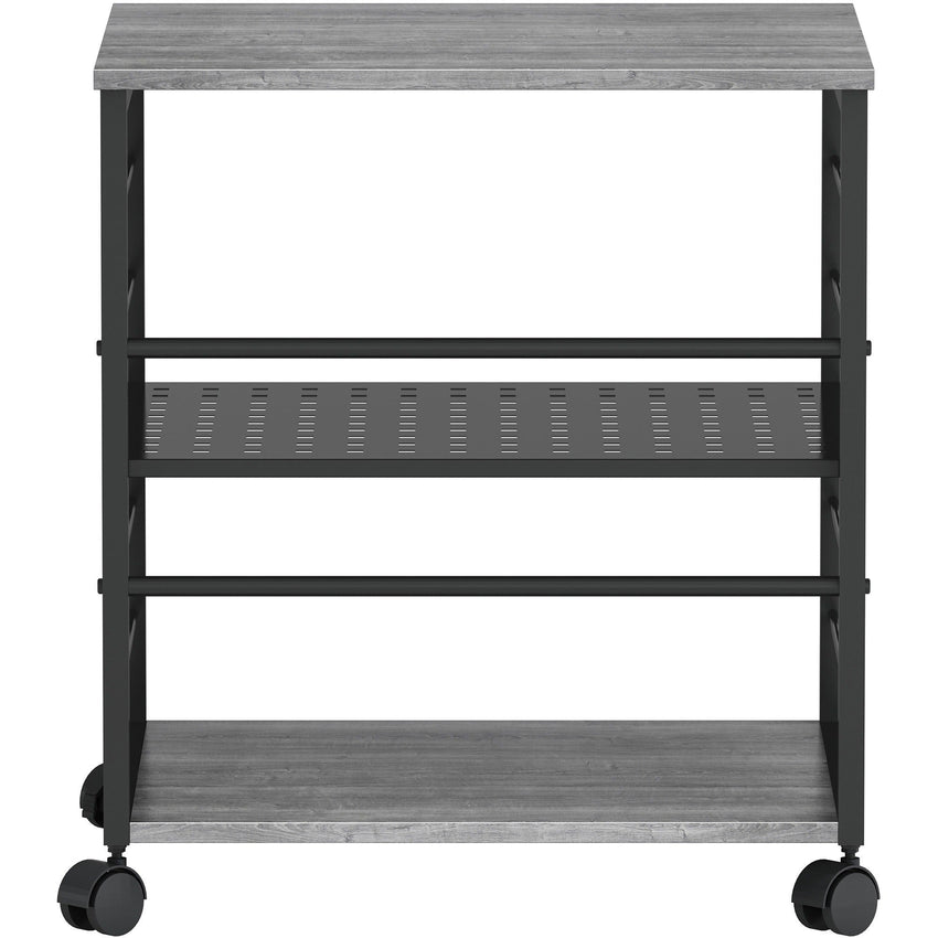 Lorell Heavy - Duty Deskside Mobile Printer Stand with 3 Shelves and Locking Casters 23.6" W x 19.6" D x 26.5" H (LLR - LLR60263) - SchoolOutlet