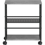Lorell Heavy - Duty Deskside Mobile Printer Stand with 3 Shelves and Locking Casters 23.6