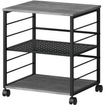 Lorell Heavy - Duty Deskside Mobile Printer Stand with 3 Shelves and Locking Casters 23.6
