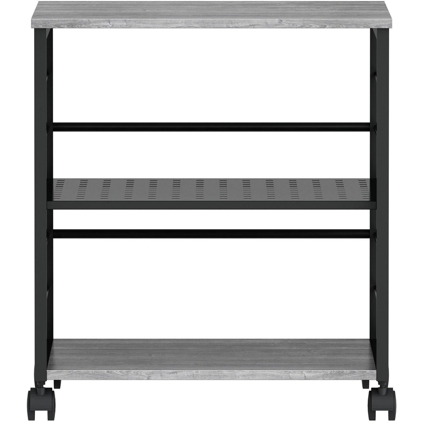 Lorell Heavy - Duty Deskside Mobile Printer Stand with 3 Shelves and Locking Casters 23.6" W x 19.6" D x 26.5" H (LLR - LLR60263) - SchoolOutlet