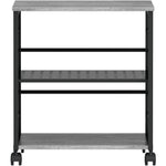 Lorell Heavy - Duty Deskside Mobile Printer Stand with 3 Shelves and Locking Casters 23.6