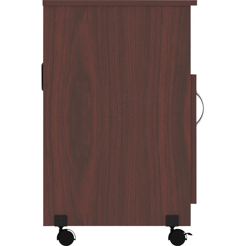 Lorell Mobile Machine Stand with Shelf 30.75"H x 28"W x 19.25"D Mahogany (LLR - LLR60268) - SchoolOutlet