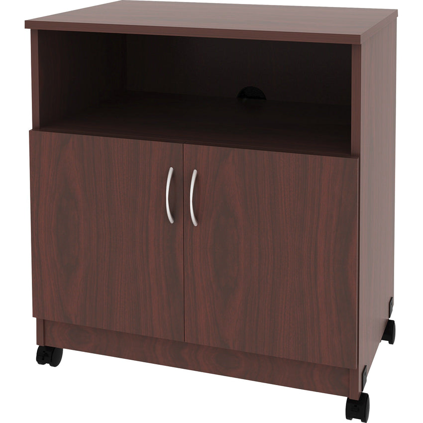 Lorell Mobile Machine Stand with Shelf 30.75"H x 28"W x 19.25"D Mahogany (LLR - LLR60268) - SchoolOutlet