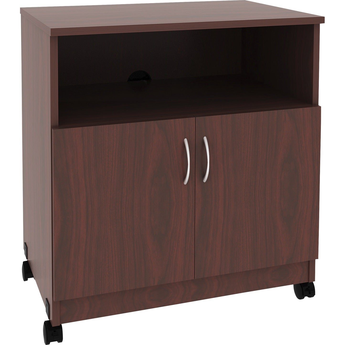Lorell Mobile Machine Stand with Shelf 30.75"H x 28"W x 19.25"D Mahogany (LLR - LLR60268) - SchoolOutlet