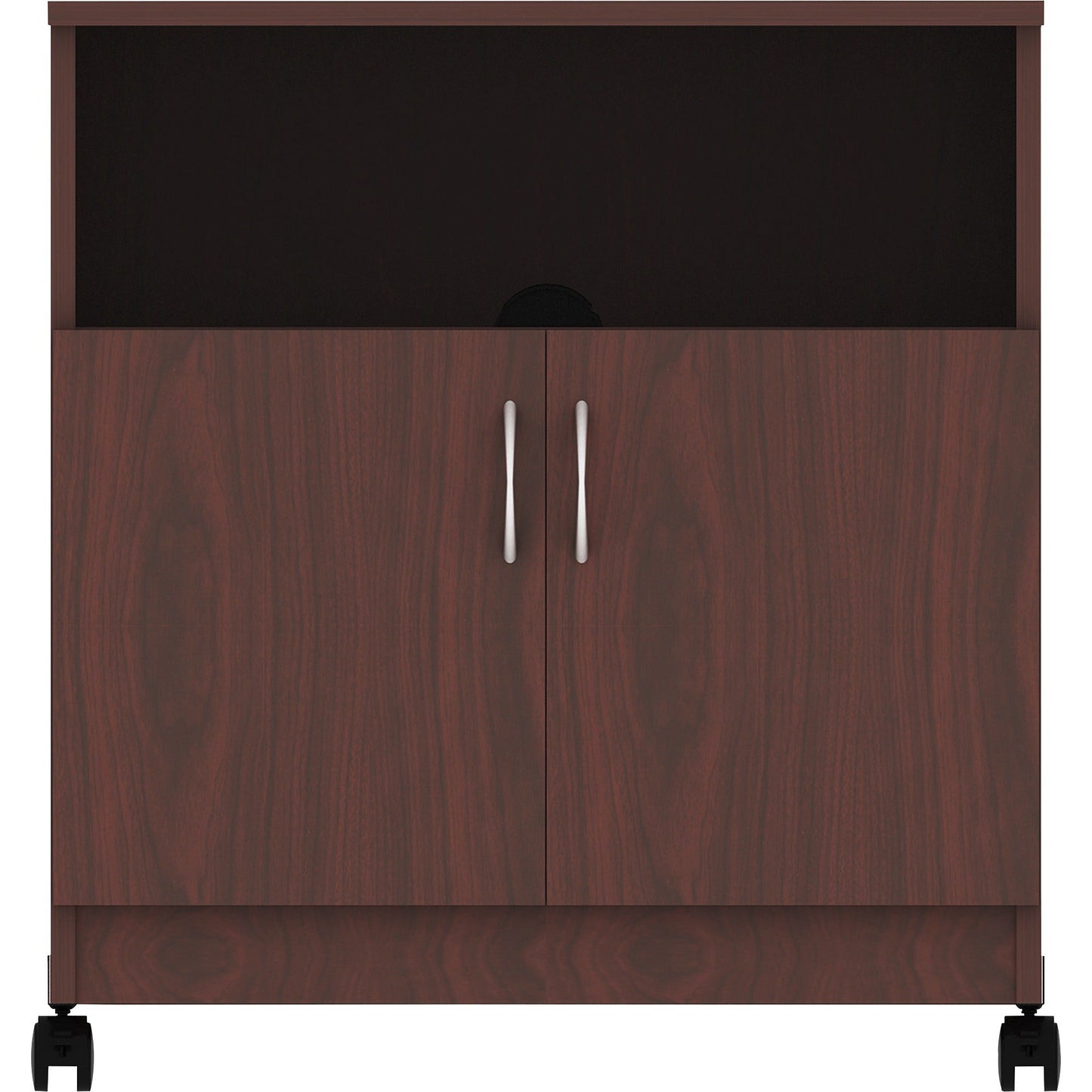 Lorell Mobile Machine Stand with Shelf 30.75"H x 28"W x 19.25"D Mahogany (LLR - LLR60268) - SchoolOutlet