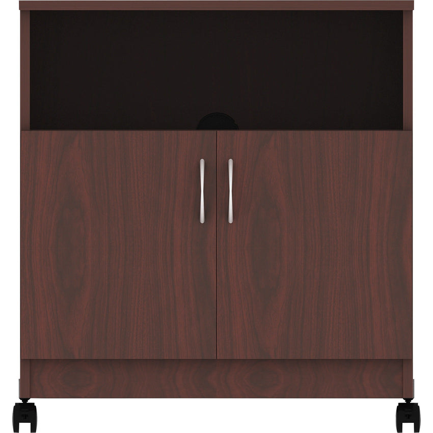 Lorell Mobile Machine Stand with Shelf 30.75"H x 28"W x 19.25"D Mahogany (LLR - LLR60268) - SchoolOutlet