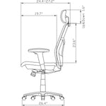 Lorell ErgoMesh Series Mesh High - Back Office Chair with Adjustable Headrest and Synchro Knee Tilt 34.38 - 42.88 