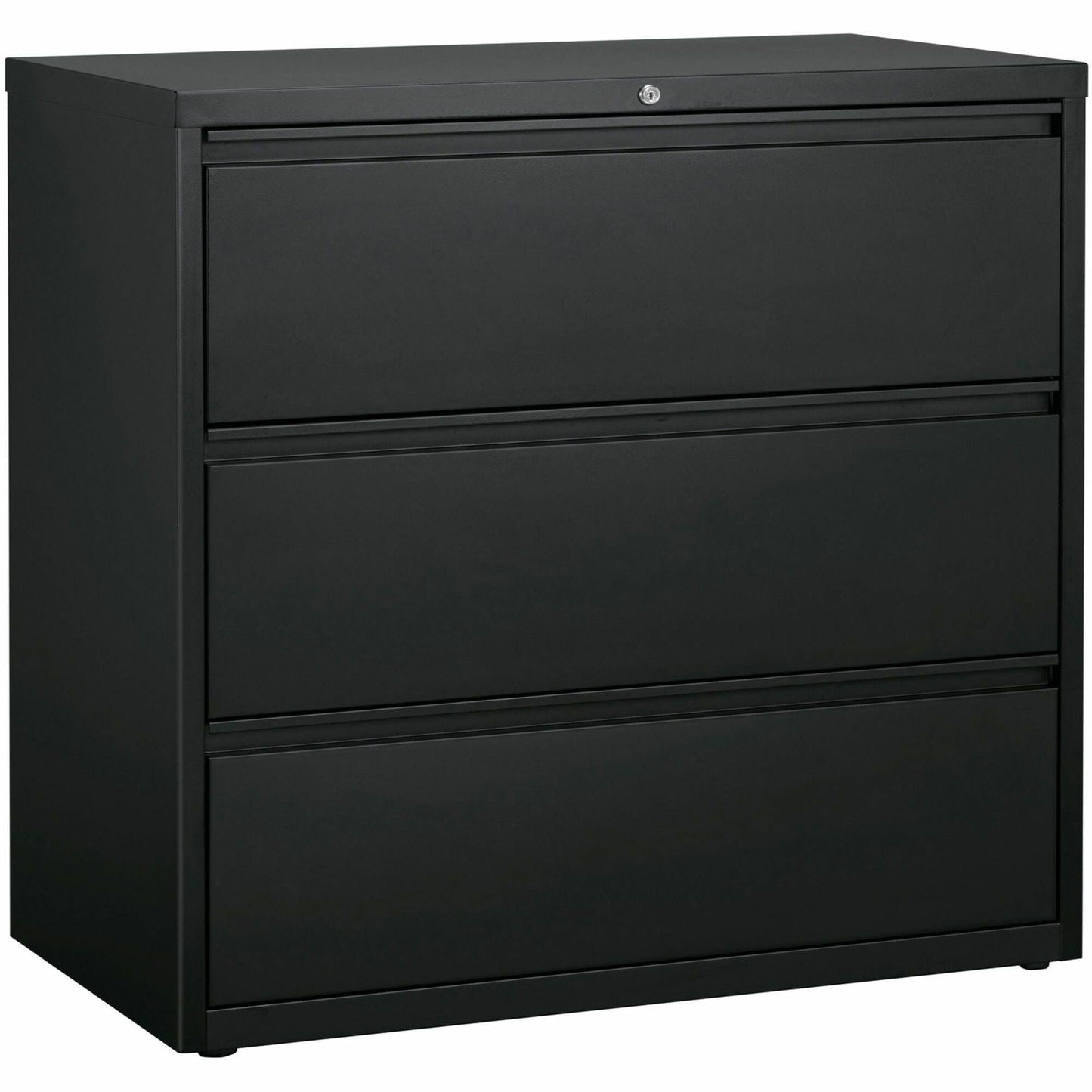 Lorell Fortress Series 3 - Drawer Lateral File with Magnetic Label Holders Charcoal Steel 42"W x 18.8"D x 40.1"H (LLR - LLR60405) - SchoolOutlet