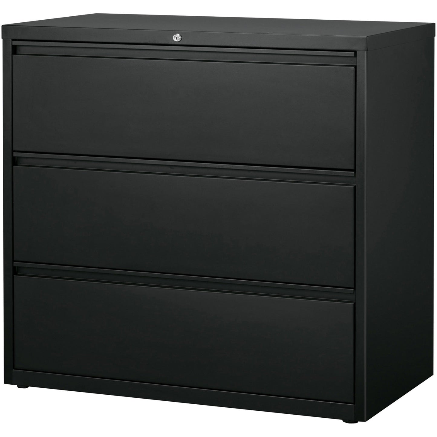 Lorell Fortress Series 3 - Drawer Lateral File with Magnetic Label Holders Charcoal Steel 42"W x 18.8"D x 40.1"H (LLR - LLR60405) - SchoolOutlet