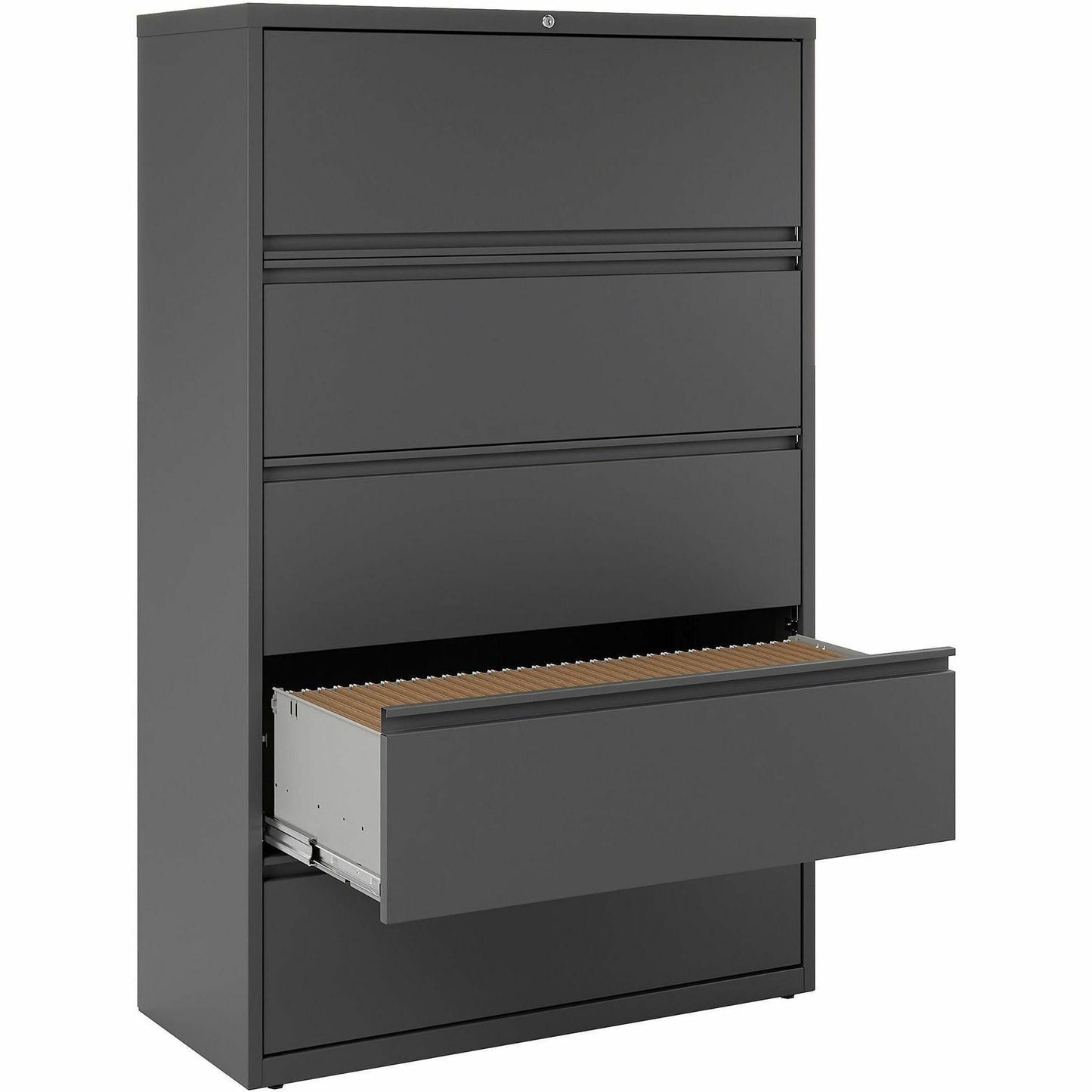 Lorell Fortress Series 5 - Drawer Lateral File with Roll - out Posting Shelf 42"W x 18.6"D x 67.7"H (LLR - FRT - LF42 - 5D) - SchoolOutlet