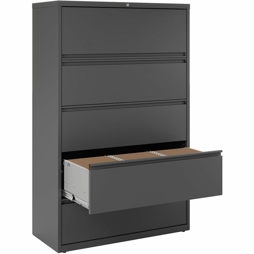 Lorell Fortress Series 5 - Drawer Lateral File with Roll - out Posting Shelf 42"W x 18.6"D x 67.7"H (LLR - FRT - LF42 - 5D) - SchoolOutlet