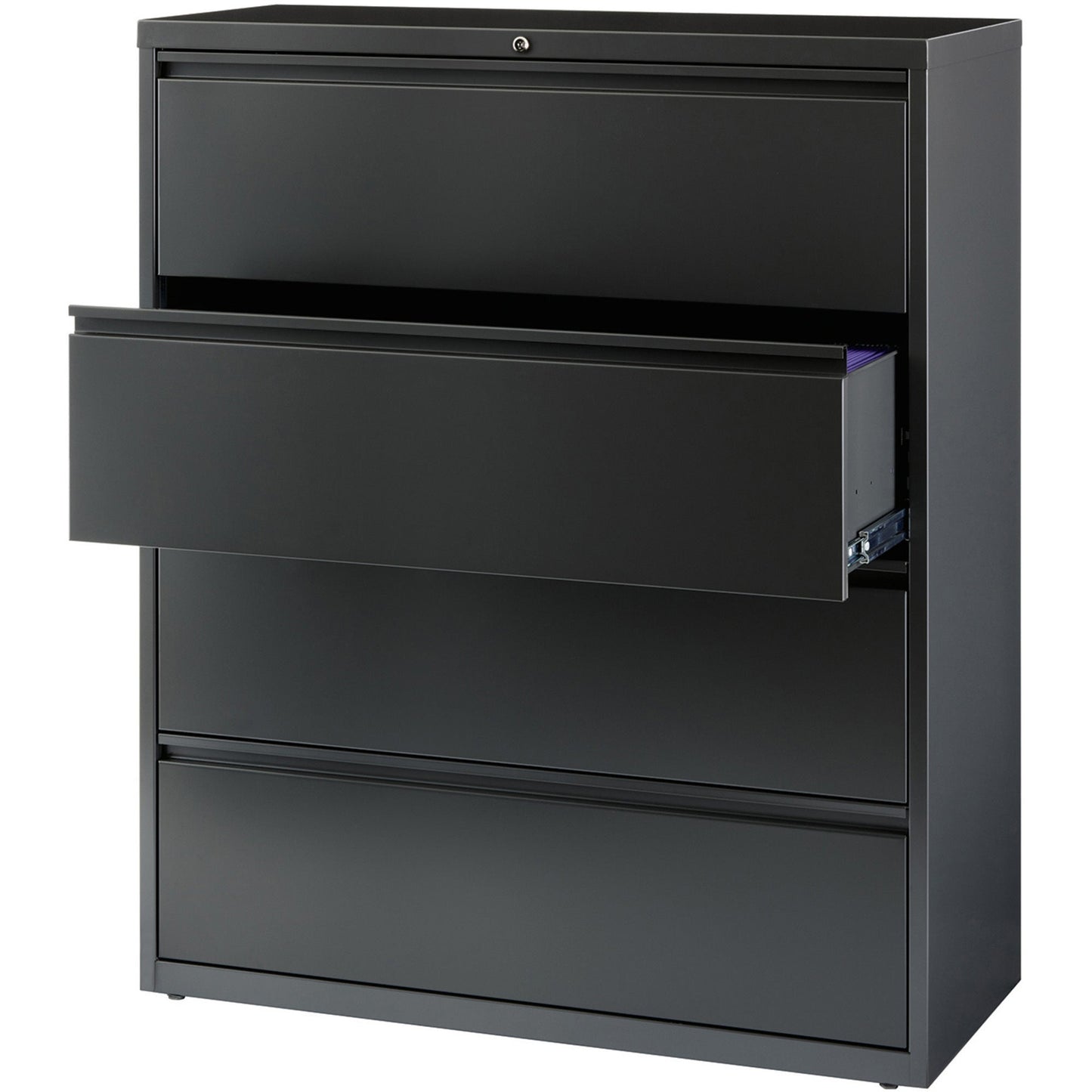 Lorell Fortress Series 4 - Drawer Lateral File with Interlock System 42"W x 18.6"D x 52.5"H (LLR - FRT - LF42 - 4D) - SchoolOutlet