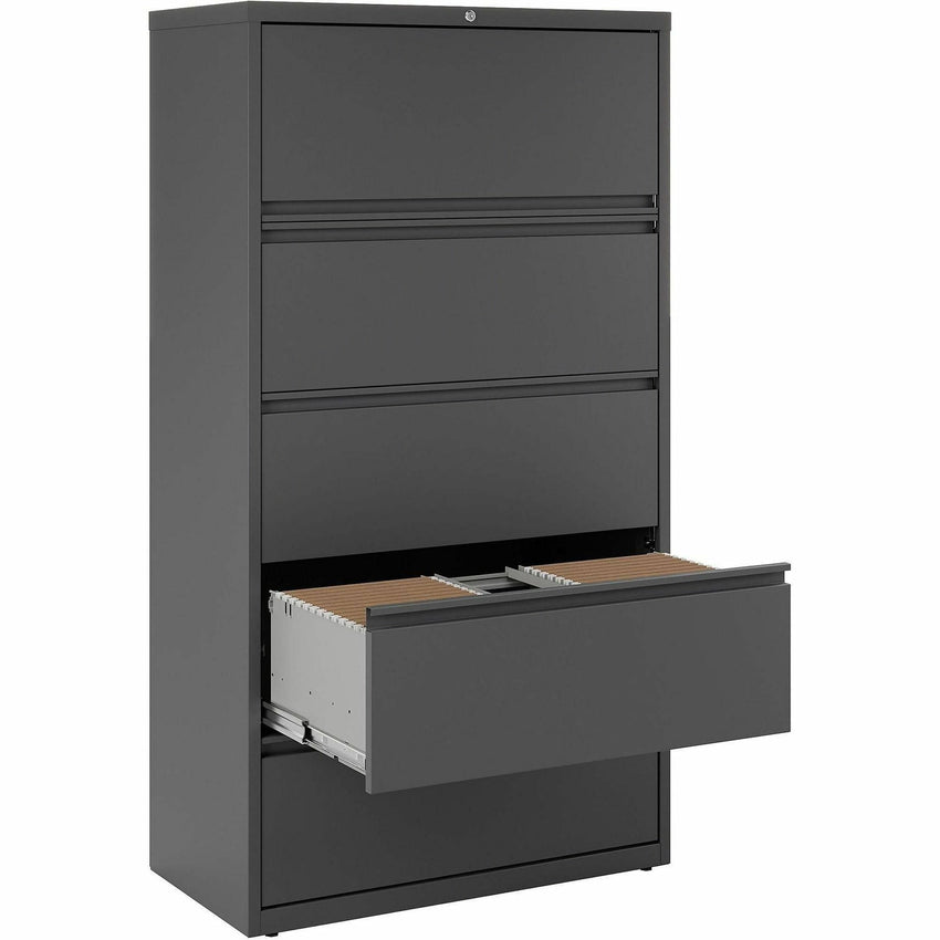 Lorell Fortress Series 5 - Drawer Lateral File with Roll - out Posting Shelf 36"W x 18.6"D x 67.7"H (LLR - FRT - LF36 - 5D) - SchoolOutlet