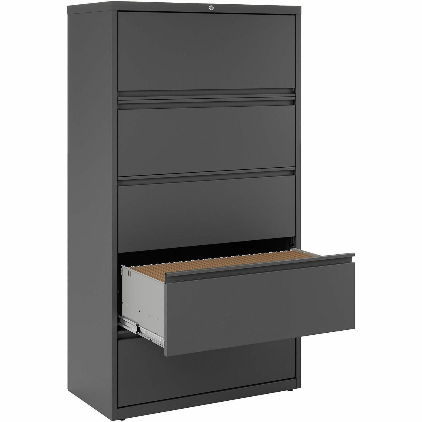 Lorell Fortress Series 5 - Drawer Lateral File with Roll - out Posting Shelf 36"W x 18.6"D x 67.7"H (LLR - FRT - LF36 - 5D) - SchoolOutlet