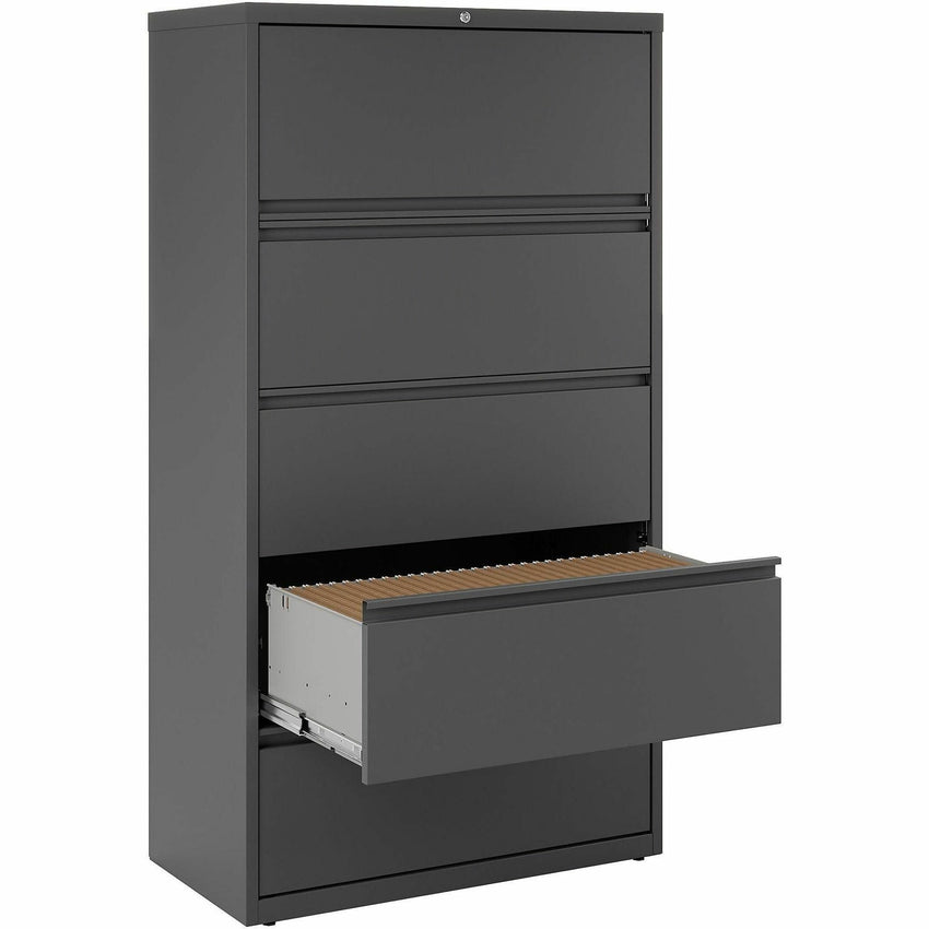 Lorell Fortress Series 5 - Drawer Lateral File with Roll - out Posting Shelf 36"W x 18.6"D x 67.7"H (LLR - FRT - LF36 - 5D) - SchoolOutlet