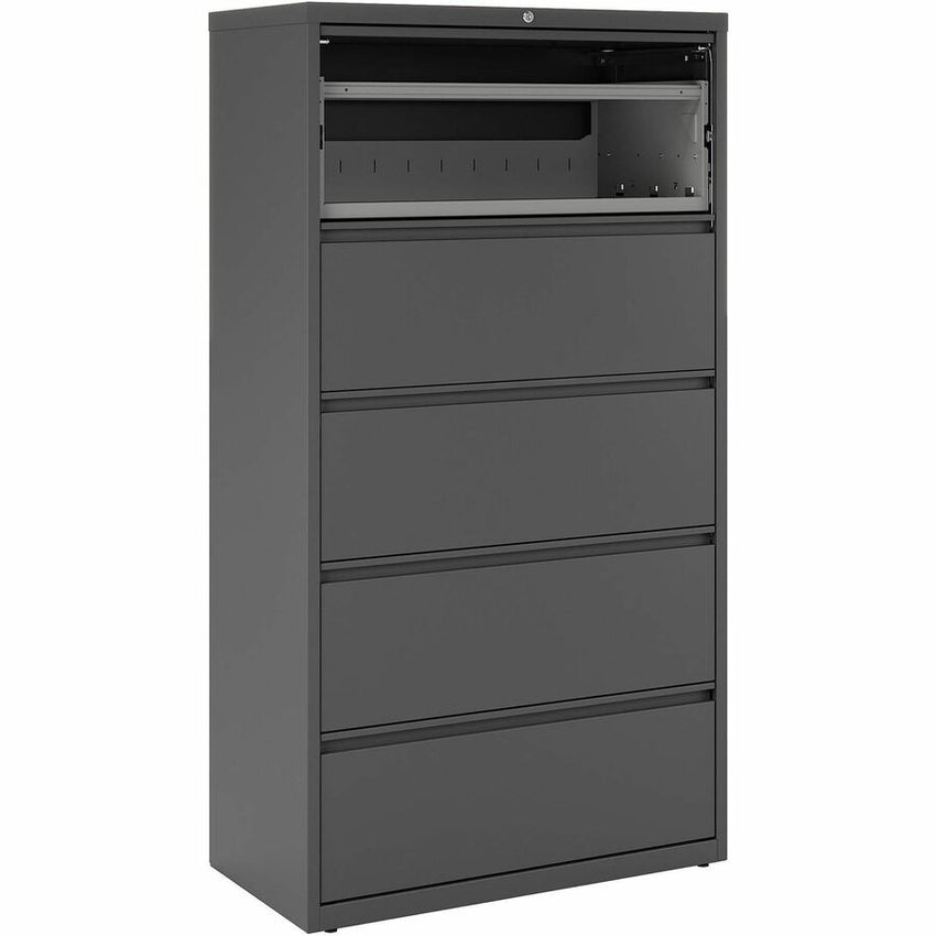 Lorell Fortress Series 5 - Drawer Lateral File with Roll - out Posting Shelf 36"W x 18.6"D x 67.7"H (LLR - FRT - LF36 - 5D) - SchoolOutlet