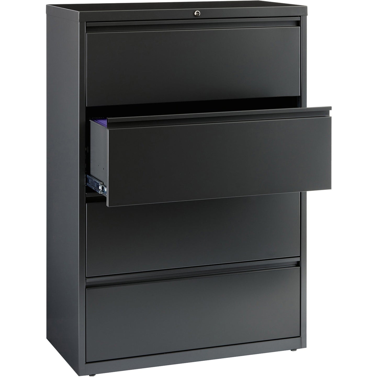Lorell Fortress Series 4 - Drawer Lateral File with Interlock System Steel 36"W x 18.6"D x 52.5"H (LLR - FRT - LF36 - 4D) - SchoolOutlet