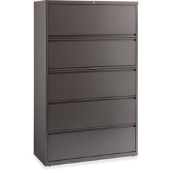 Lorell Fortress Series 5-Drawer Lateral File with Roll-out Posting Shelf Medium Tone Steel 42"W x 18.6"D x 67.6"H (LLR-LLR60473)