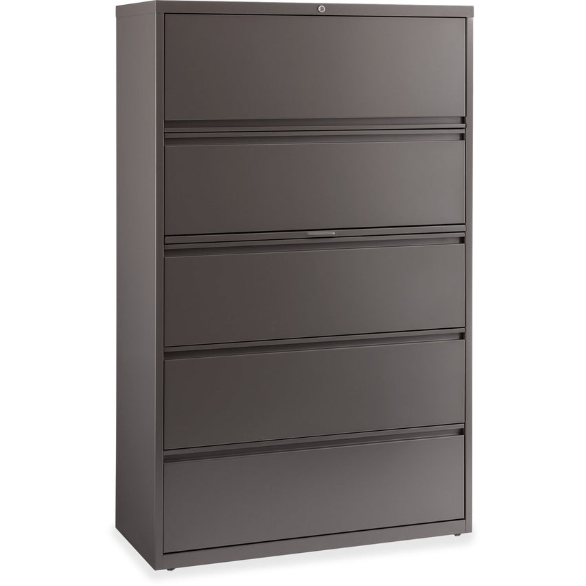 Lorell Fortress Series 5 - Drawer Lateral File with Roll - out Posting Shelf Medium Tone Steel 42"W x 18.6"D x 67.6"H (LLR - LLR60473) - SchoolOutlet