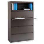 Lorell Fortress Series 5 - Drawer Lateral File with Roll - out Posting Shelf Medium Tone Steel 42