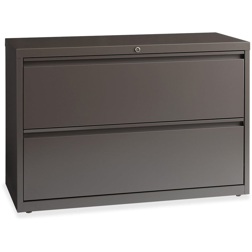 Lorell Fortress Series 2 - Drawer Lateral File with Magnetic Label Holders Medium Tone Steel 42"W x 18.6"D x 28"H (LLR - LLR60475) - SchoolOutlet