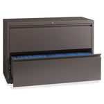 Lorell Fortress Series 2 - Drawer Lateral File with Magnetic Label Holders Medium Tone Steel 42