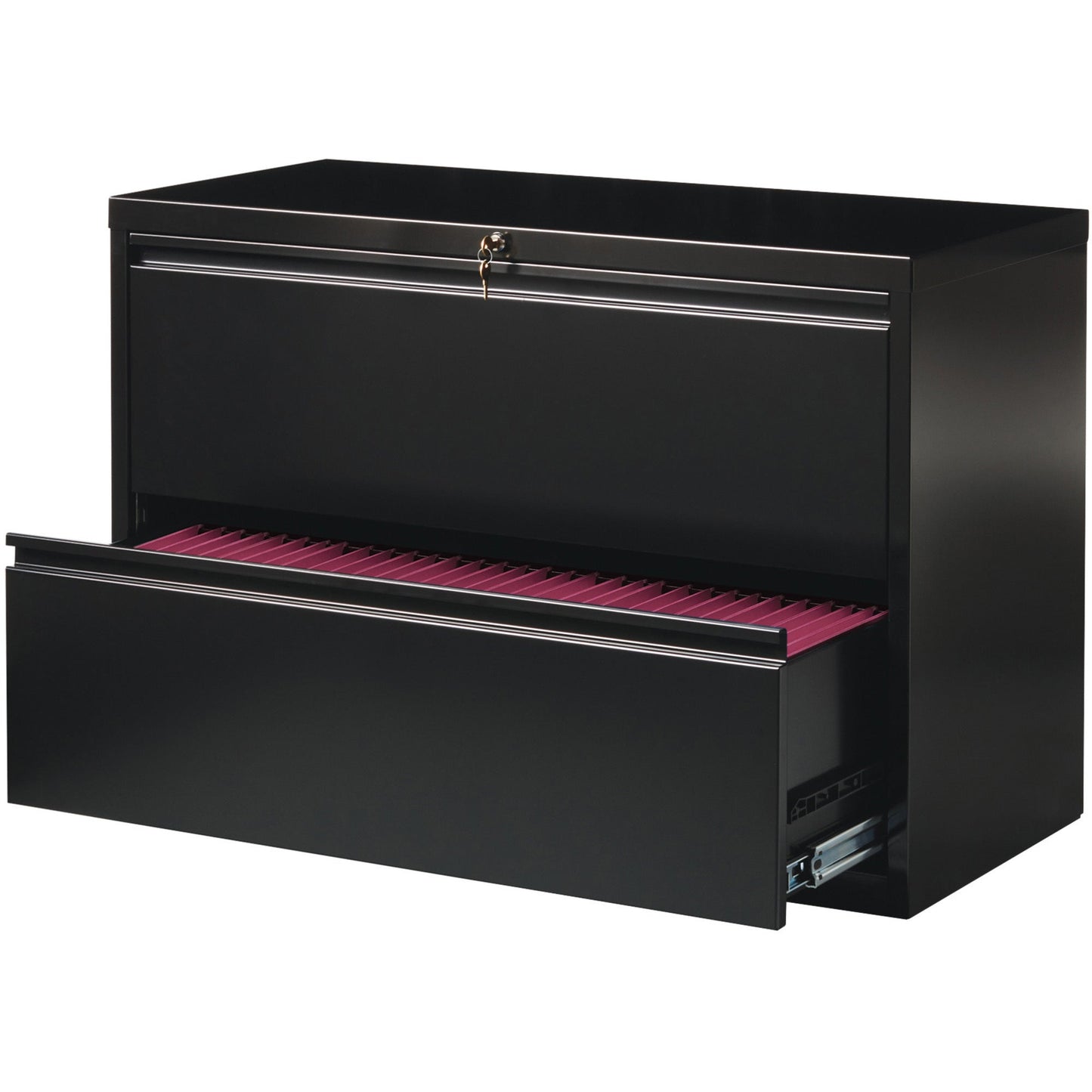 Lorell Fortress Series 2 - Drawer Lateral File with Interlock System 42"W x 18.6"D x 28.1"H (LLR - FRT - LF42 - 2D) - SchoolOutlet