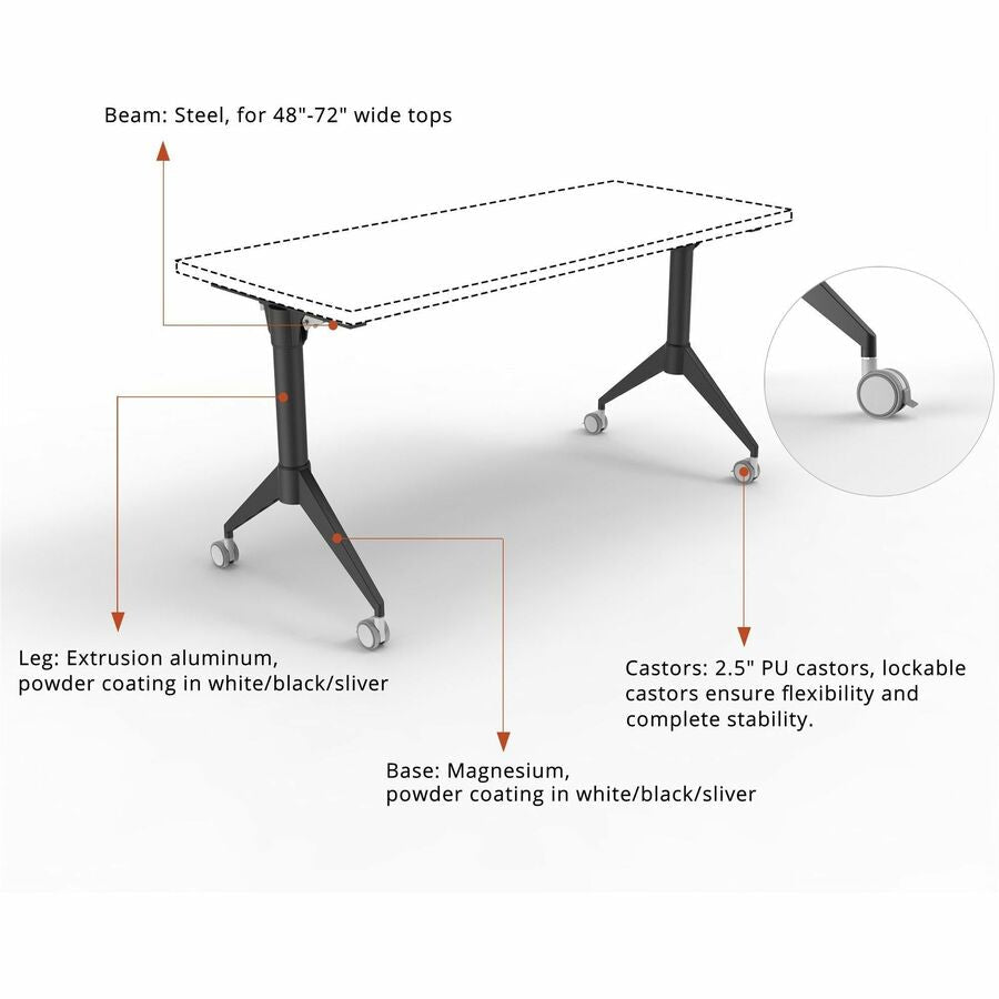 Lorell Spry Nesting Training Table Base 29.5"H (LLR - LLR607XX) - SchoolOutlet