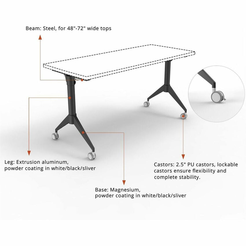 Lorell Spry Nesting Training Table Base 29.5"H (LLR - LLR607XX) - SchoolOutlet