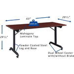 Lorell Mobile Folding Training Table 63