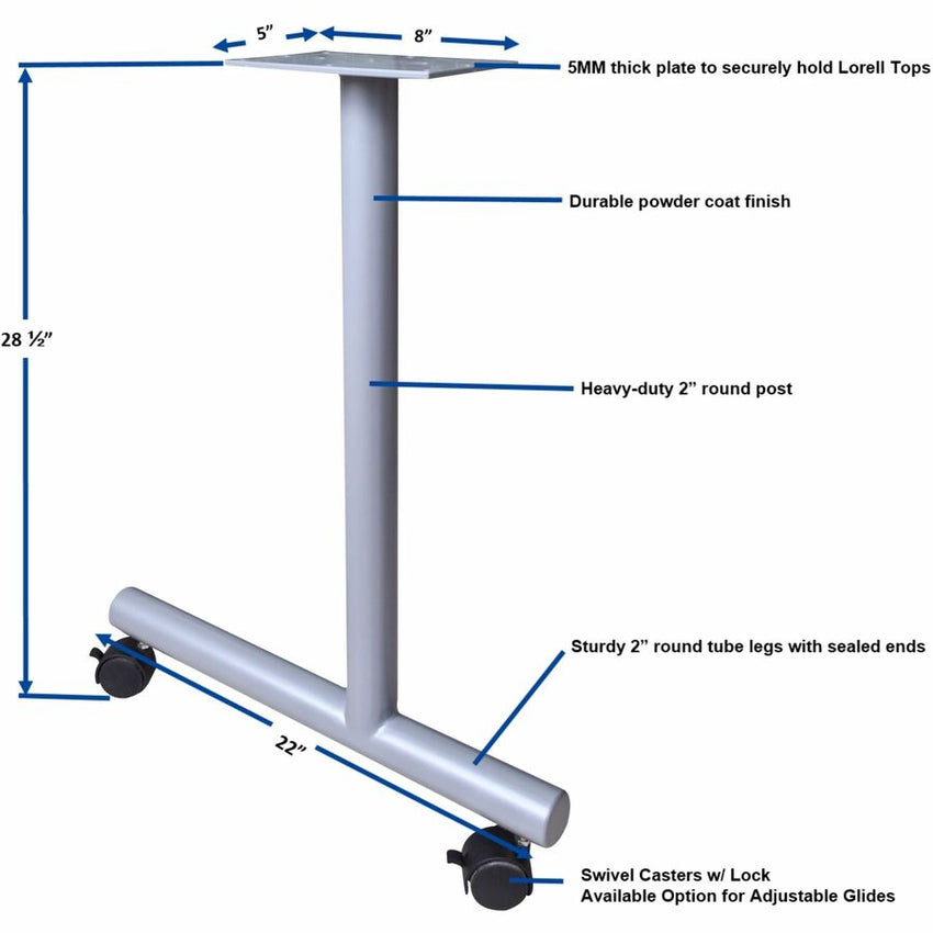 Lorell Invent Training Table C - Leg Base Set 5"W x 22"D x 28.5"H (LLR - LLR6080X) - SchoolOutlet