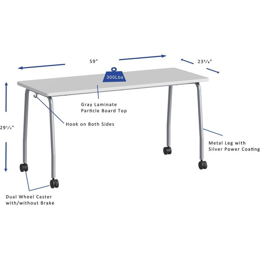 Lorell Training Table 23.63"W x 29.50"L x 59"H (LLR - LLR60848) - SchoolOutlet