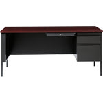 Lorell Fortress Series Right - Pedestal Desk Laminate Top and Industrial Grade Steel Construction 66