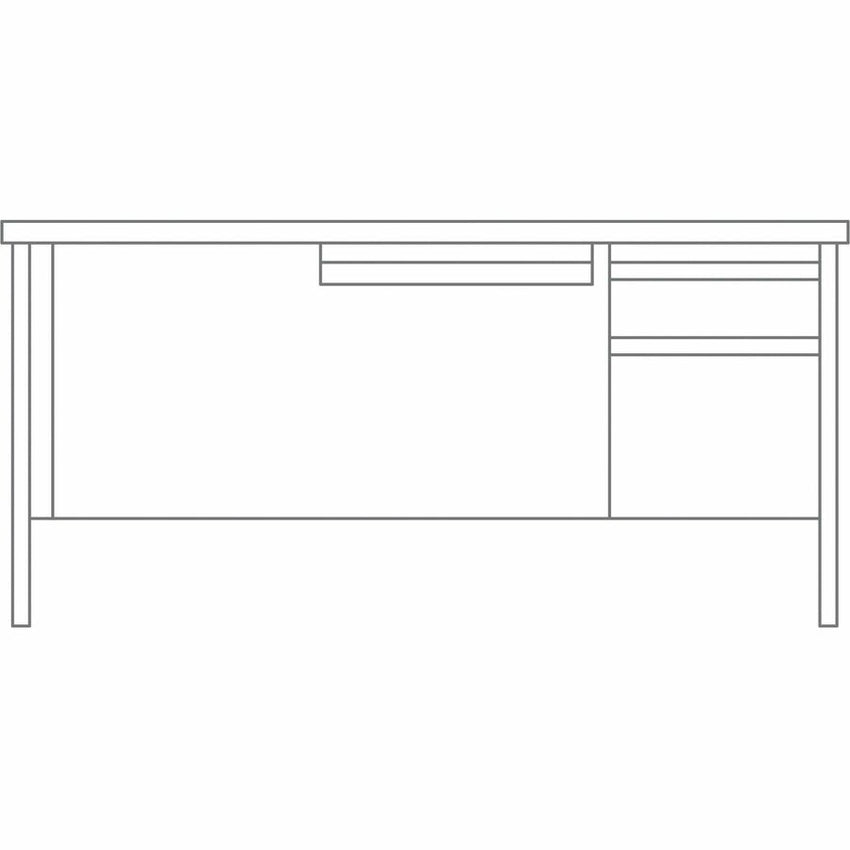 Lorell Fortress Series Right - Pedestal Desk Laminate Top and Industrial Grade Steel Construction 66" W x 30"D x 29.50"H (LLR - LLR60916 - RIGHT - LOCK) - SchoolOutlet
