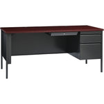 Lorell Fortress Series Right - Pedestal Desk Laminate Top and Industrial Grade Steel Construction 66