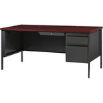 Lorell Fortress Series Right - Pedestal Desk Laminate Top and Industrial Grade Steel Construction 66